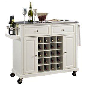 Kitchen Carts %2526 Islands Stainless Steel Top Wine Cart In White