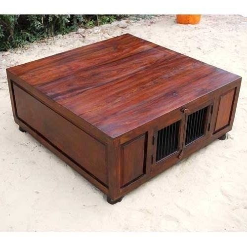 small square coffee table with storage