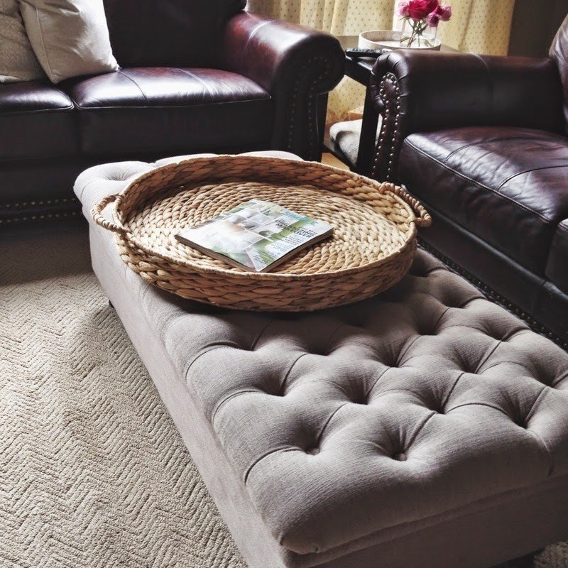 leather ottoman coffee table