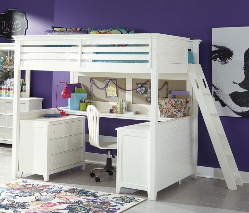 loft bed with vanity and desk