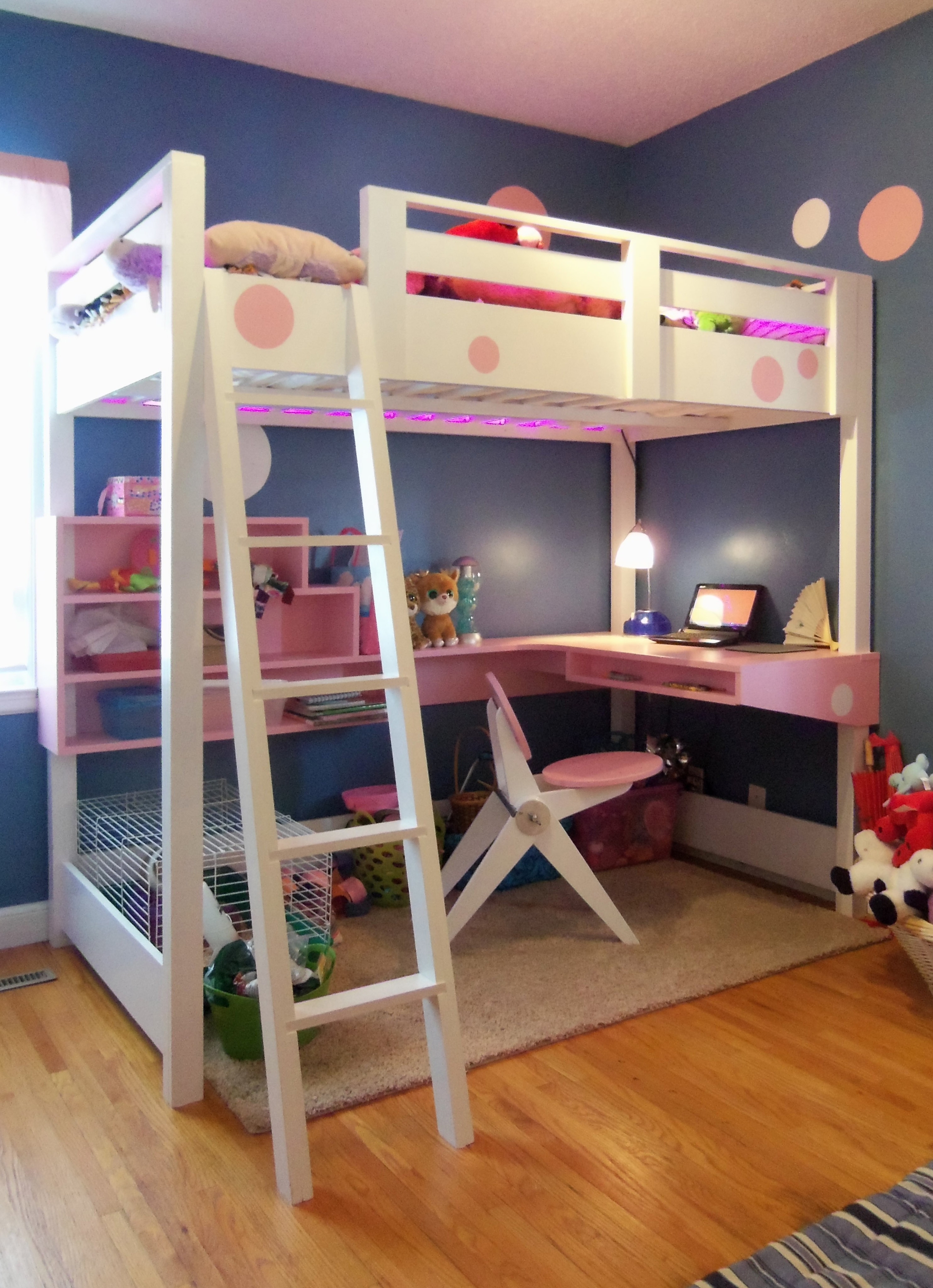 Bunk bed outlet with desk girl