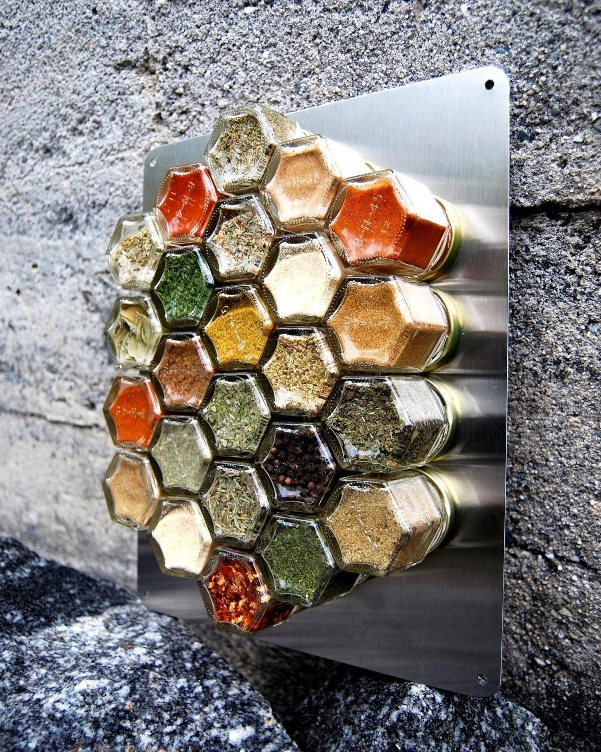 Magnetic spice rack for compact living
