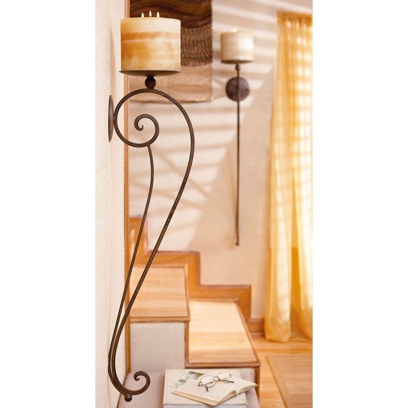 Metal candle wall sconce