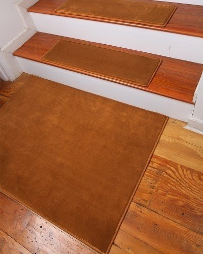 NaturalAreaRugs Synergy Carpet Stair Treads, 9" x 29" w/ Landing Mat (Set of 13)