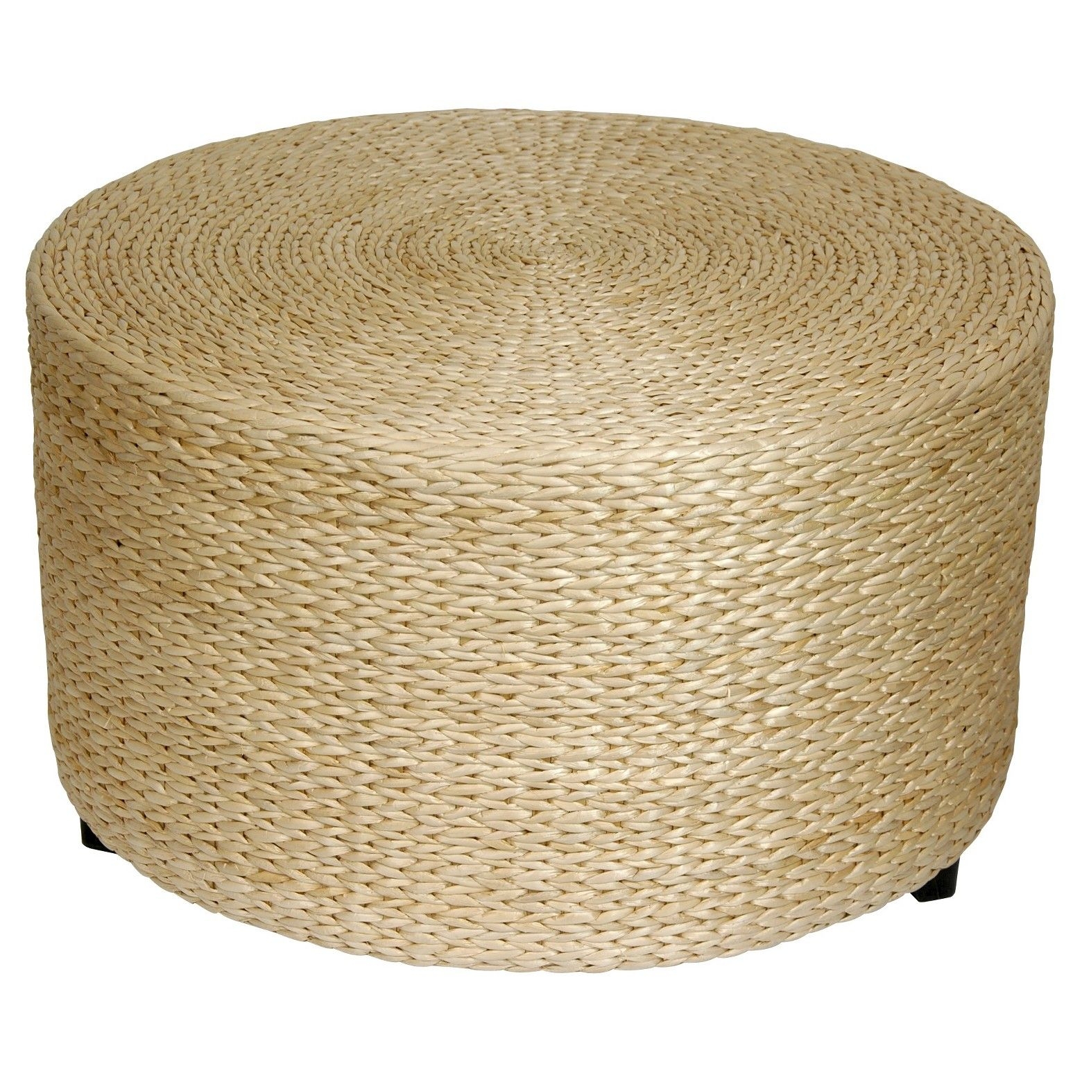 Large round on sale wicker ottoman