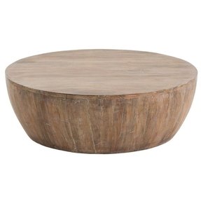 Furniture Of America Joss Rustic Round Wood Coffee Table In Antique Gray Idf 4424gy C