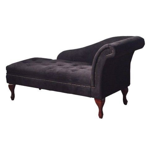 Storage chaise lounge in black