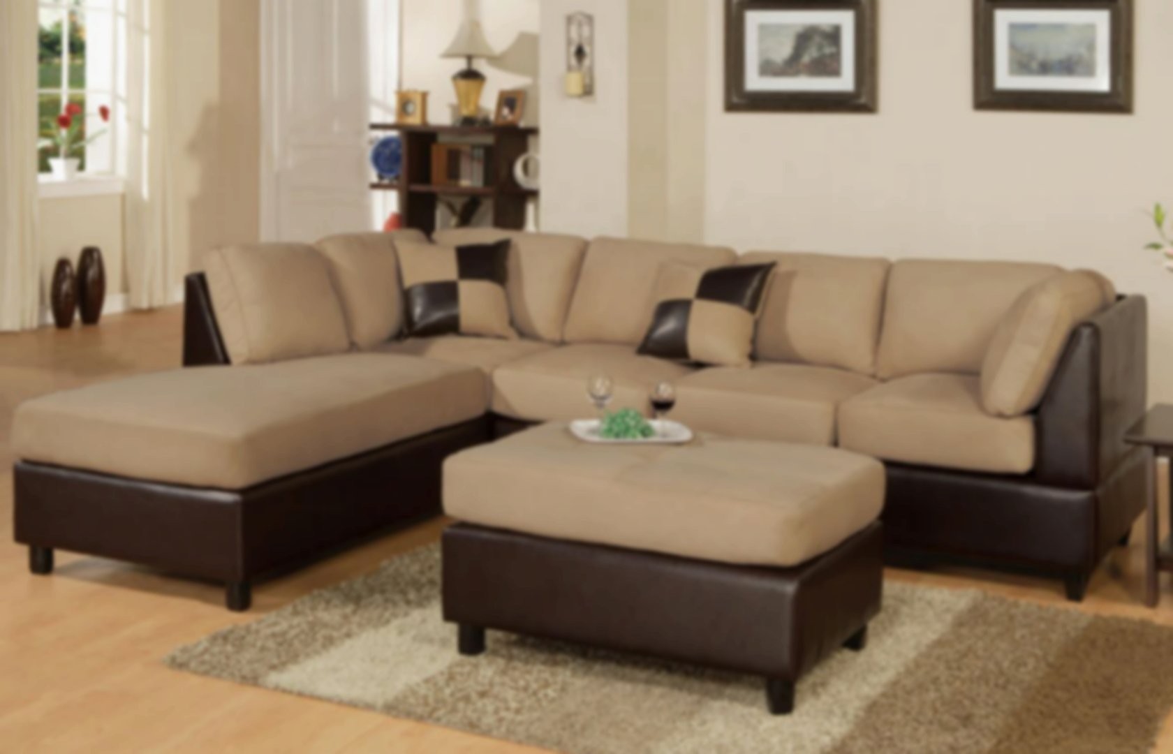 Suede sectional couch