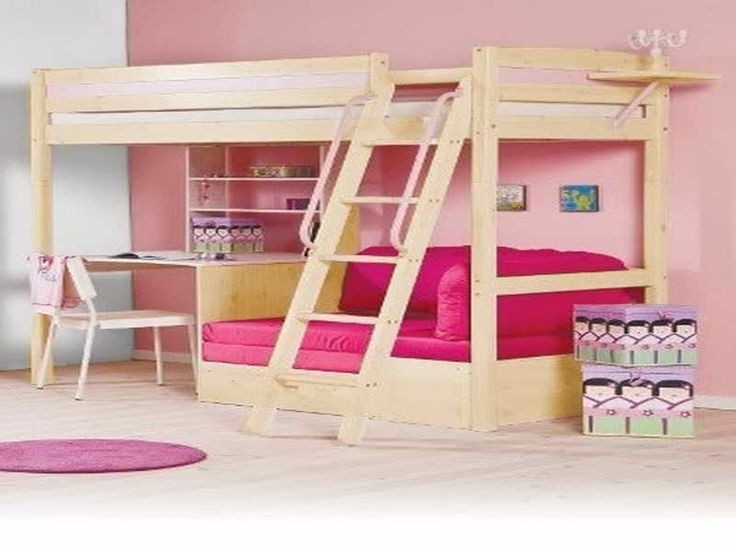 childrens bunk bed with desk underneath