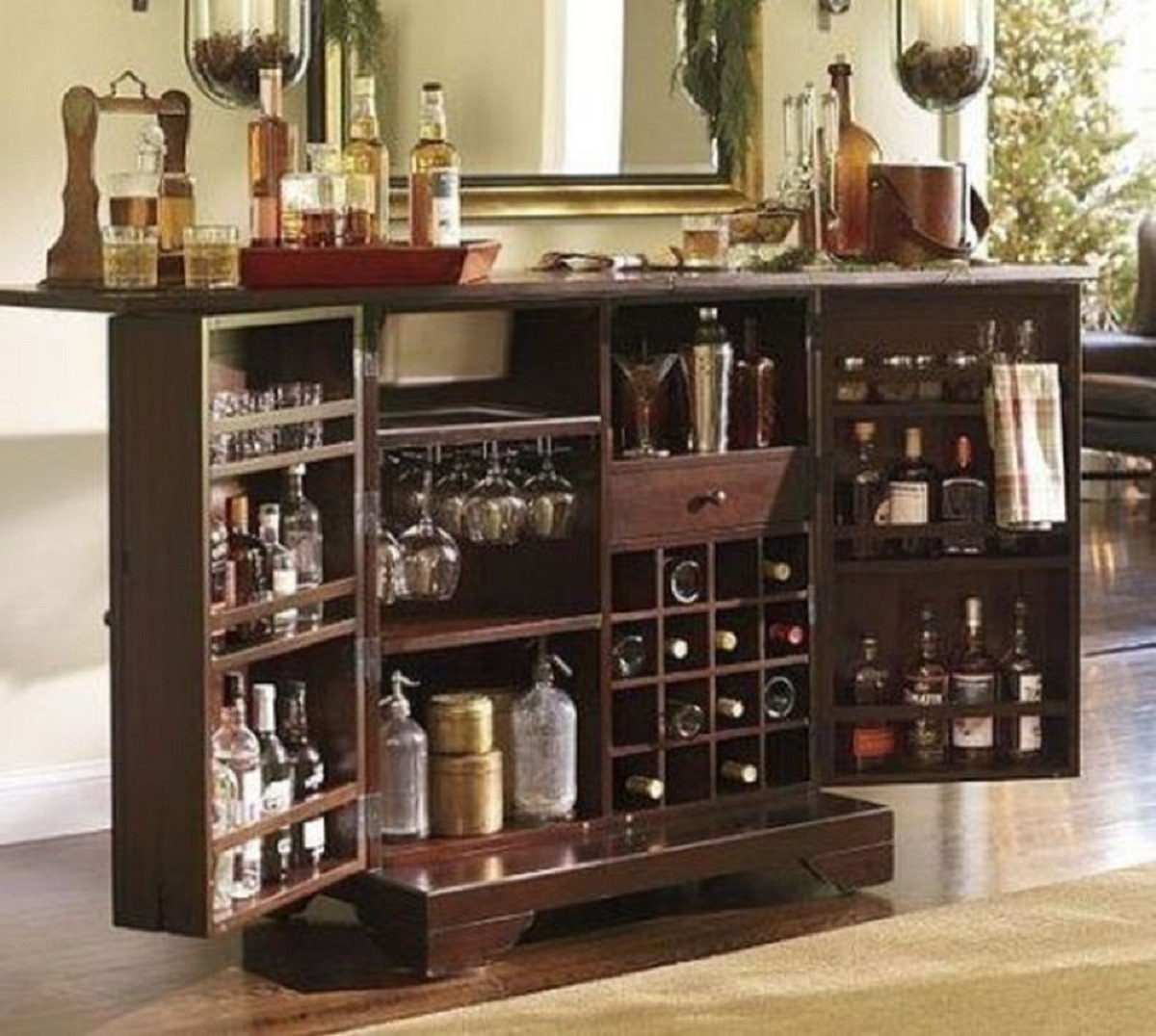 Dry bar outlet liquor cabinet