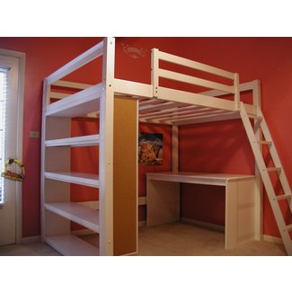 White Wood Loft Bed With Desk Ideas On Foter