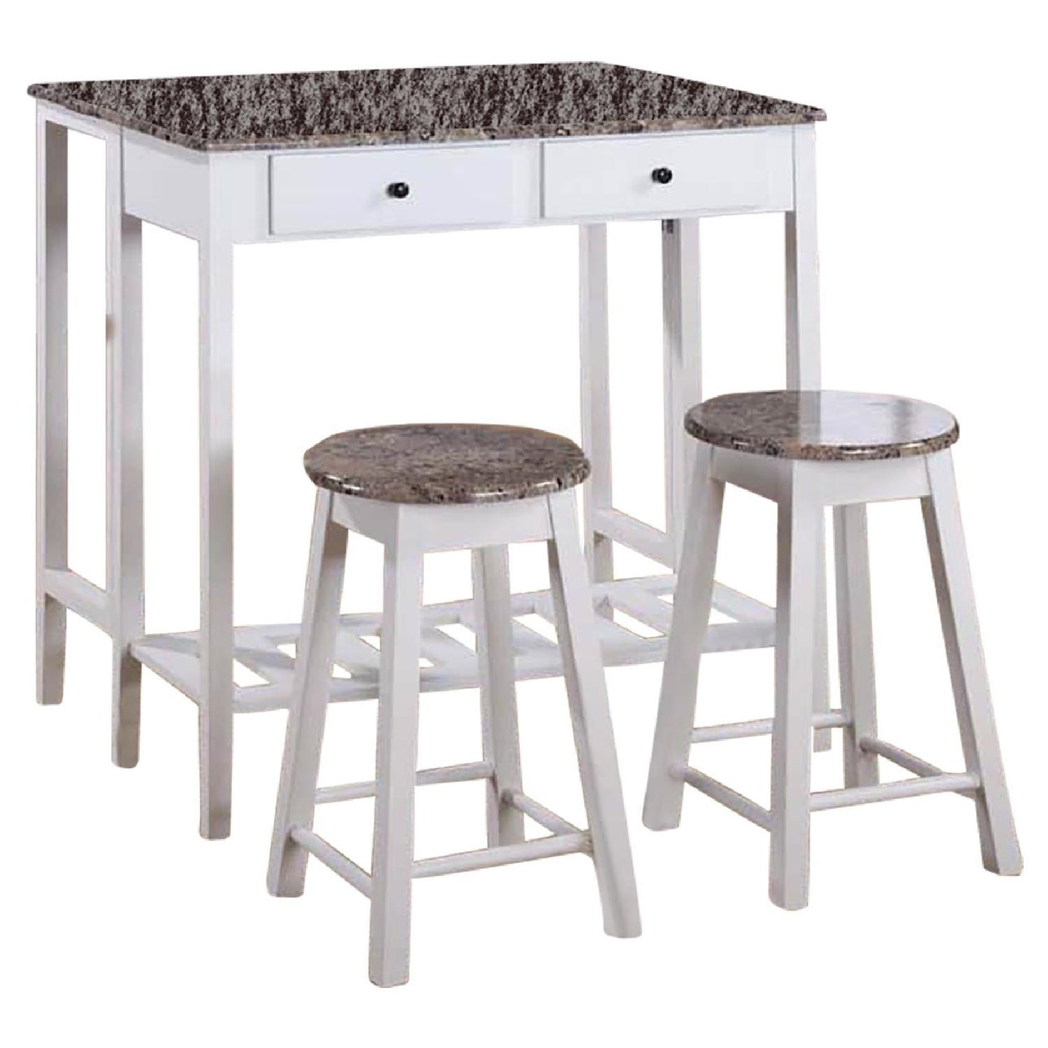 White stool table