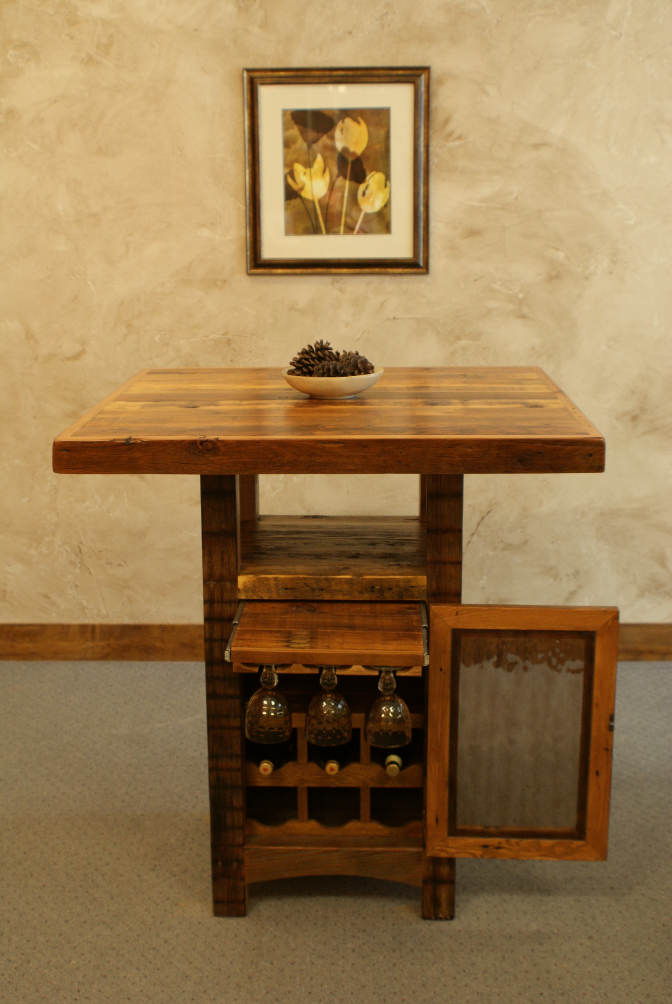 Wine pub table riverswoods pub table only with wine storage