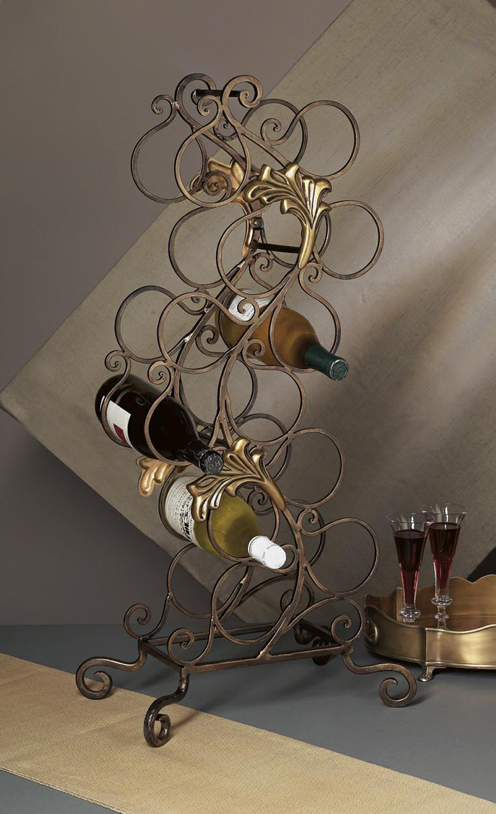 Wine Rack - "Bellagio" Wine Rack - 12 Bottle Metal Wine Rack - Floor Standing Wine Rack - Wine Stand