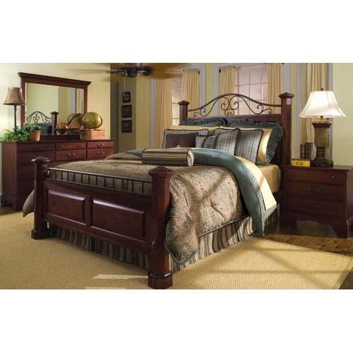 Wrought iron and wood store bedroom furniture