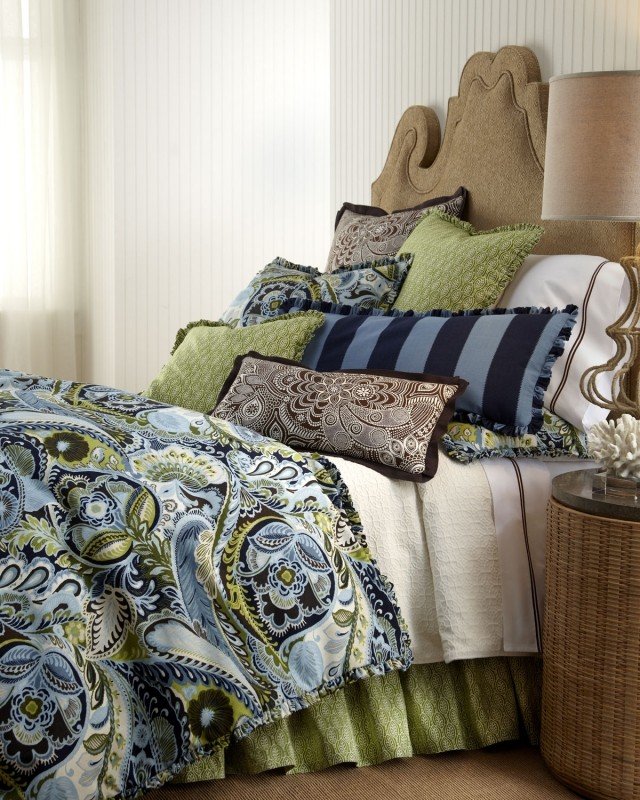 blue and green comforters