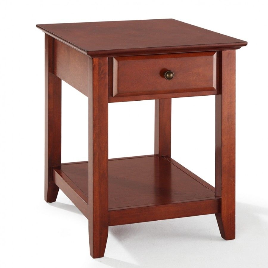Cherry end table with drawer 3