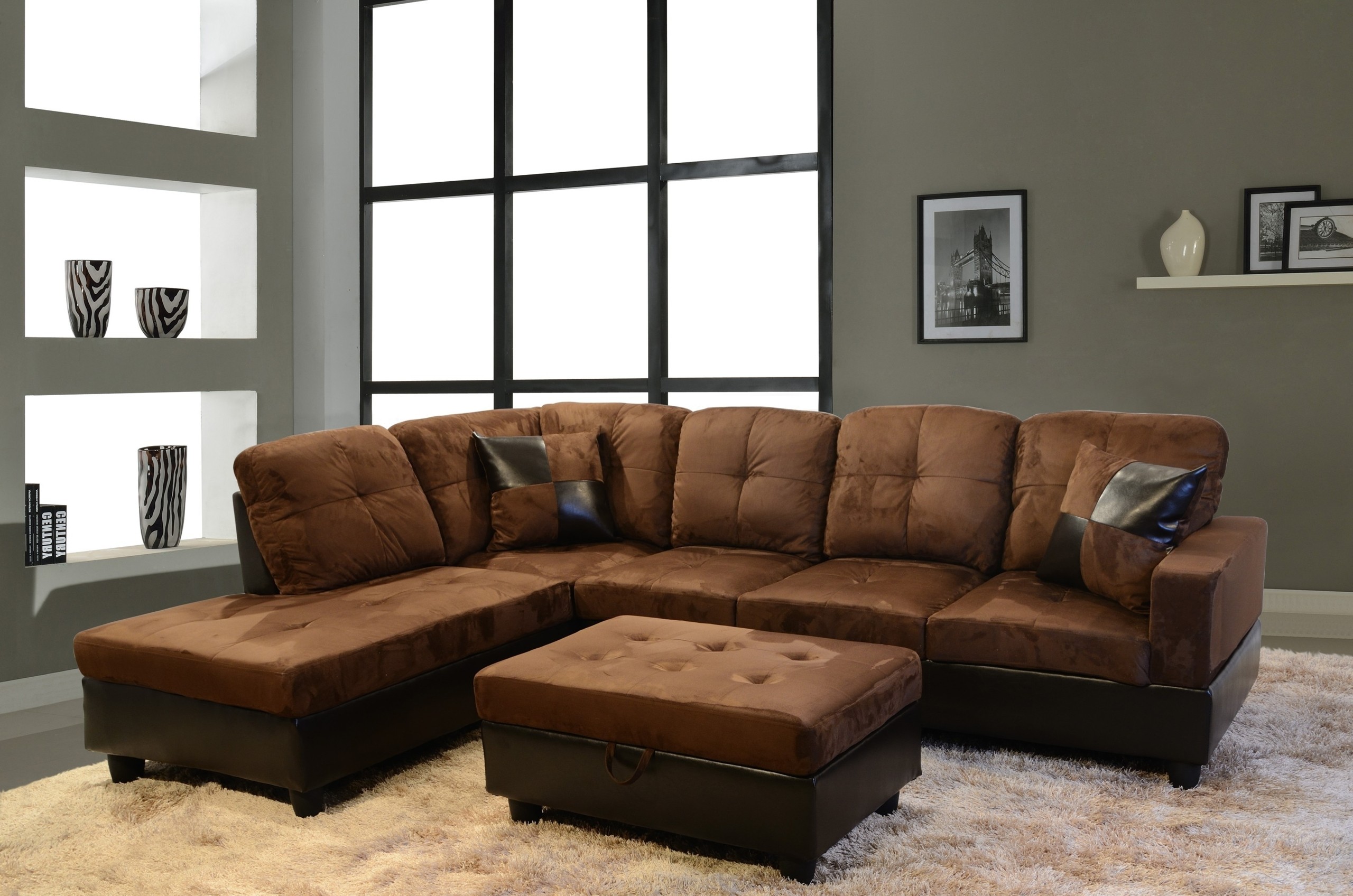 Della Left Chaise Sectional with Storage Ottoman II