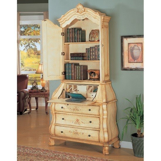 home office deluxe white wood storage computer desk with hutch