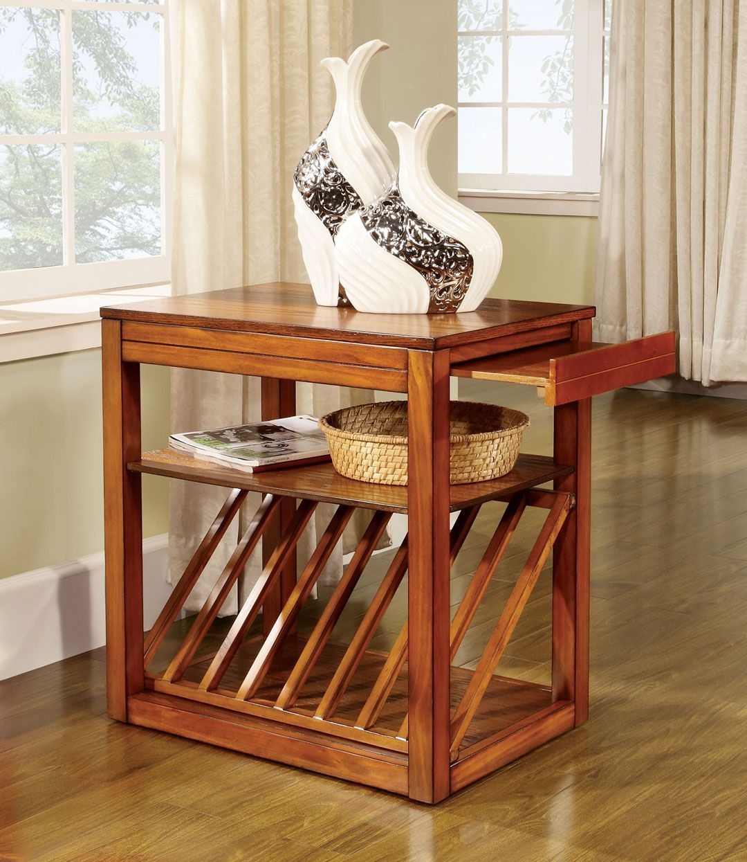 End tables with magazine rack 2