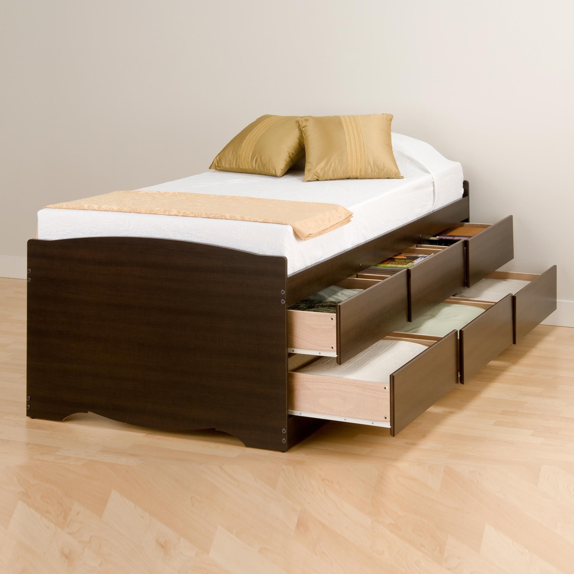 Everett espresso 6 drawer platform twin bed