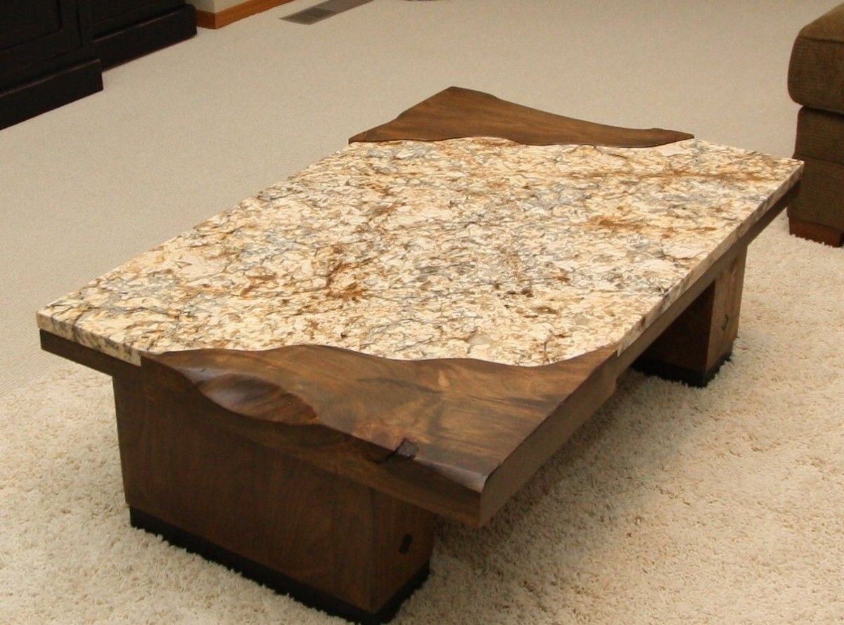 wood and granite coffee table