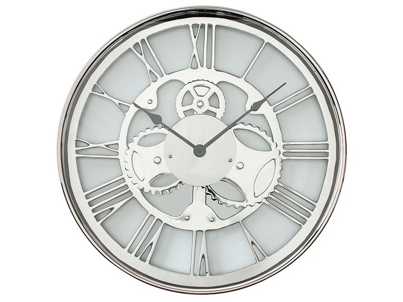 stainless kitchen wall clock