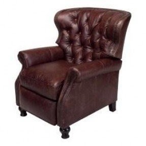 Leather recliner with nailhead trim 11