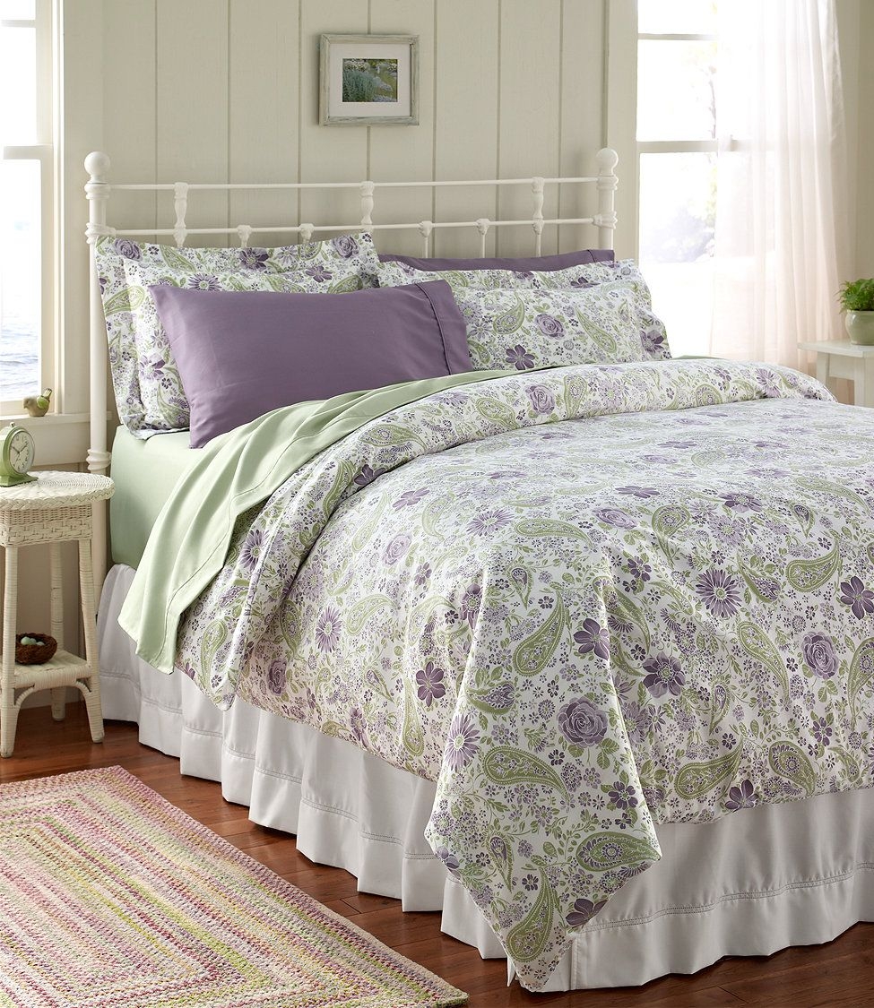 Lime green and blue bedding