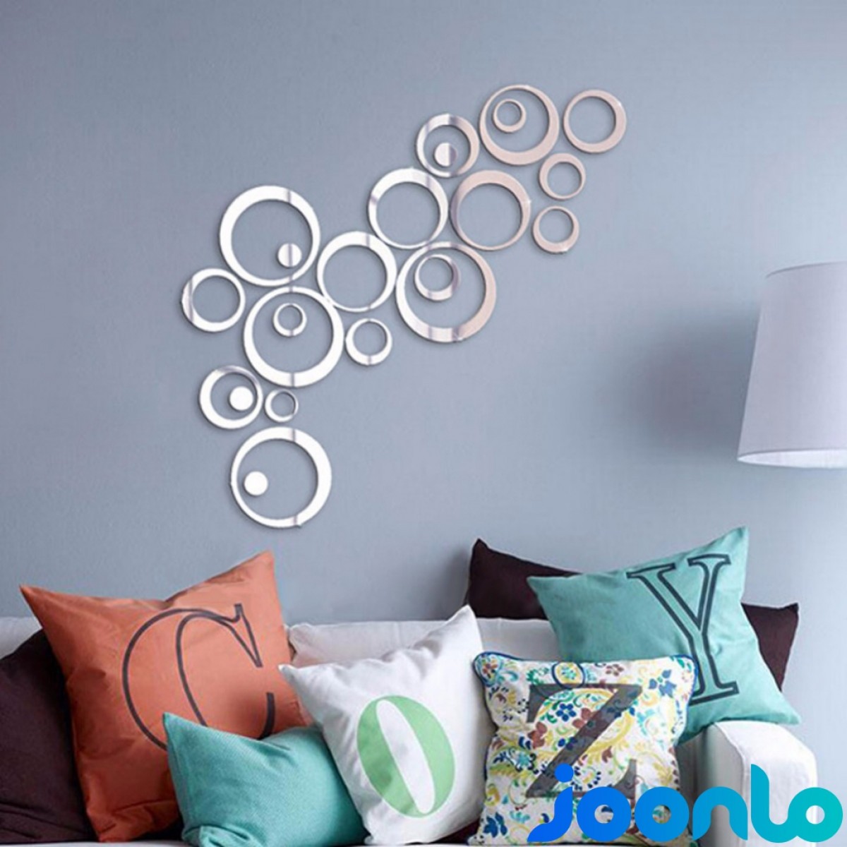 LSD Shining Silver Tone Acrylic 3D Mirror Effect Wall Sticker Round Circle Decal Mural Art Home Office Decor