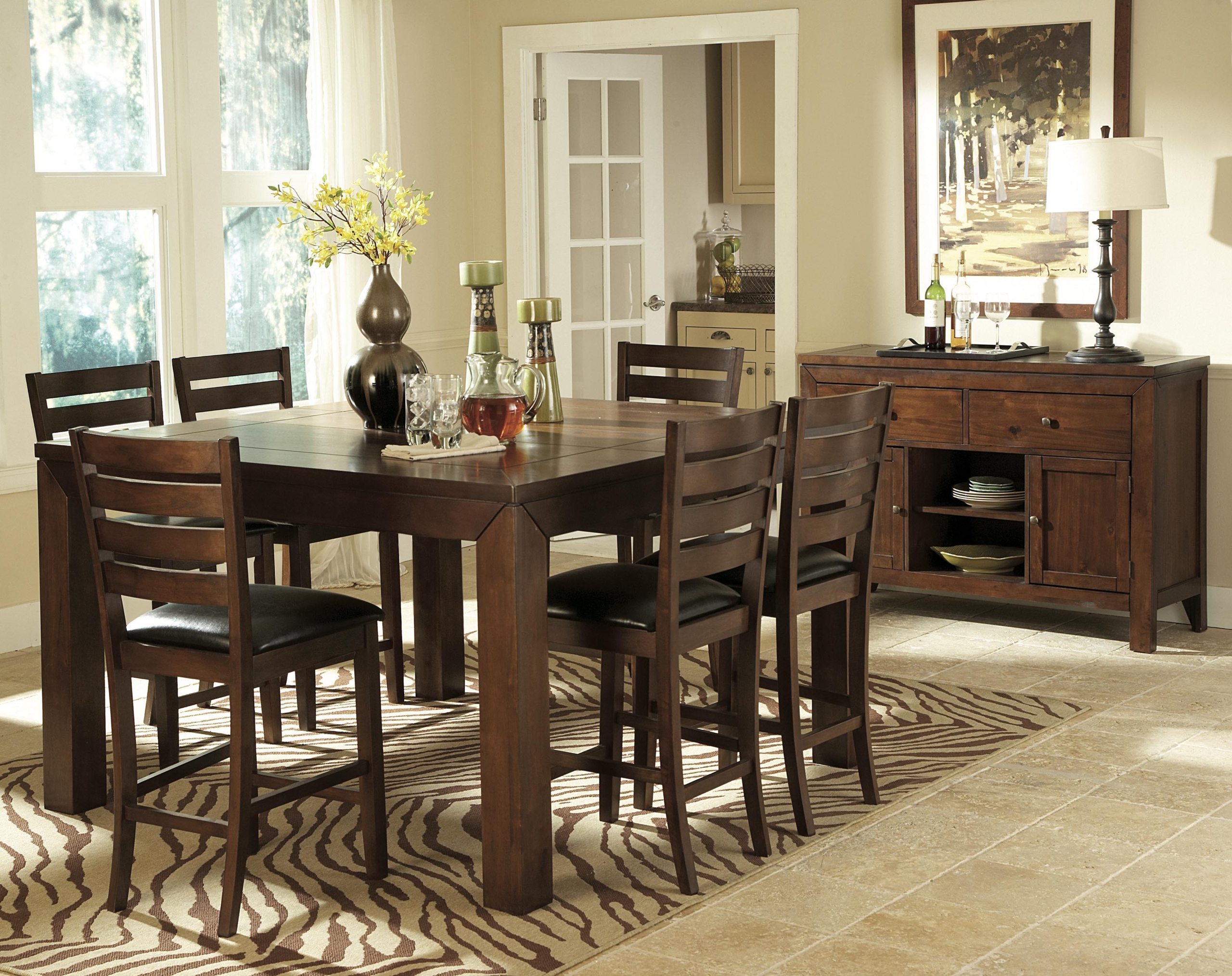 Luke 7 piece butterfly leaf counter height dining set