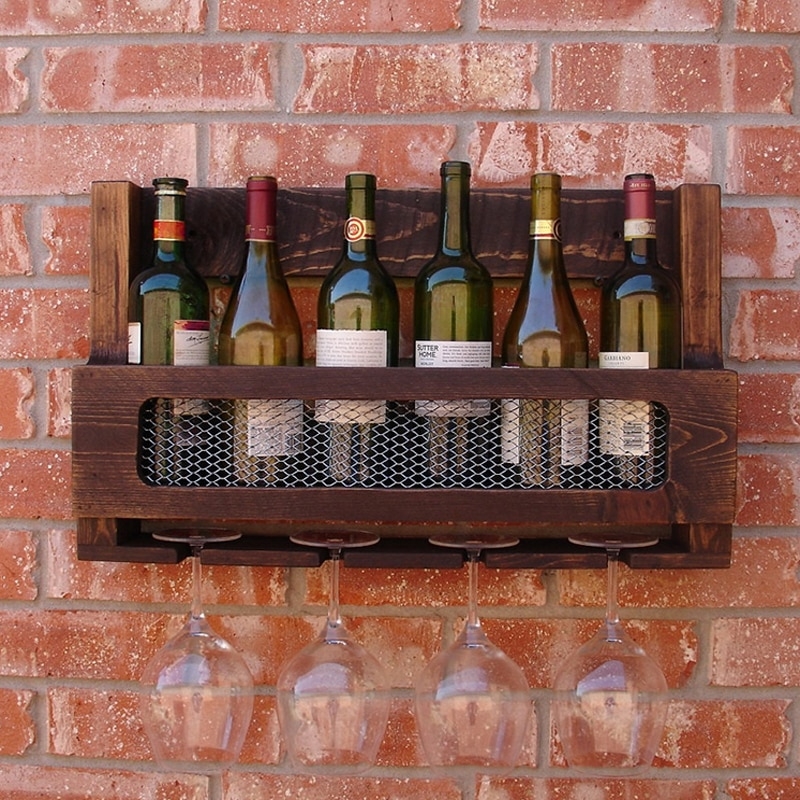 metal wall wine rack bottle holder