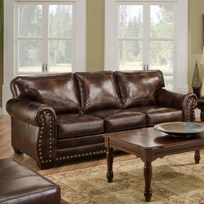 Nailhead Leather Couch - Foter