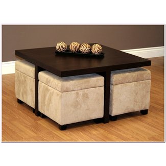 Coffee Table With 4 Storage Ottomans Ideas On Foter