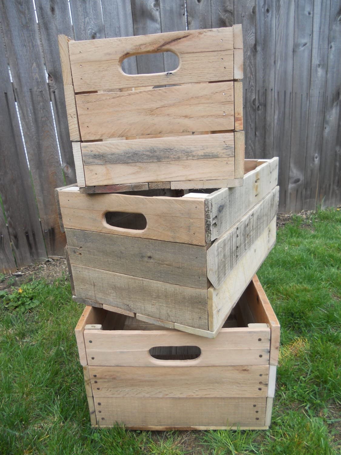Pallet storage crates reclaimed wood