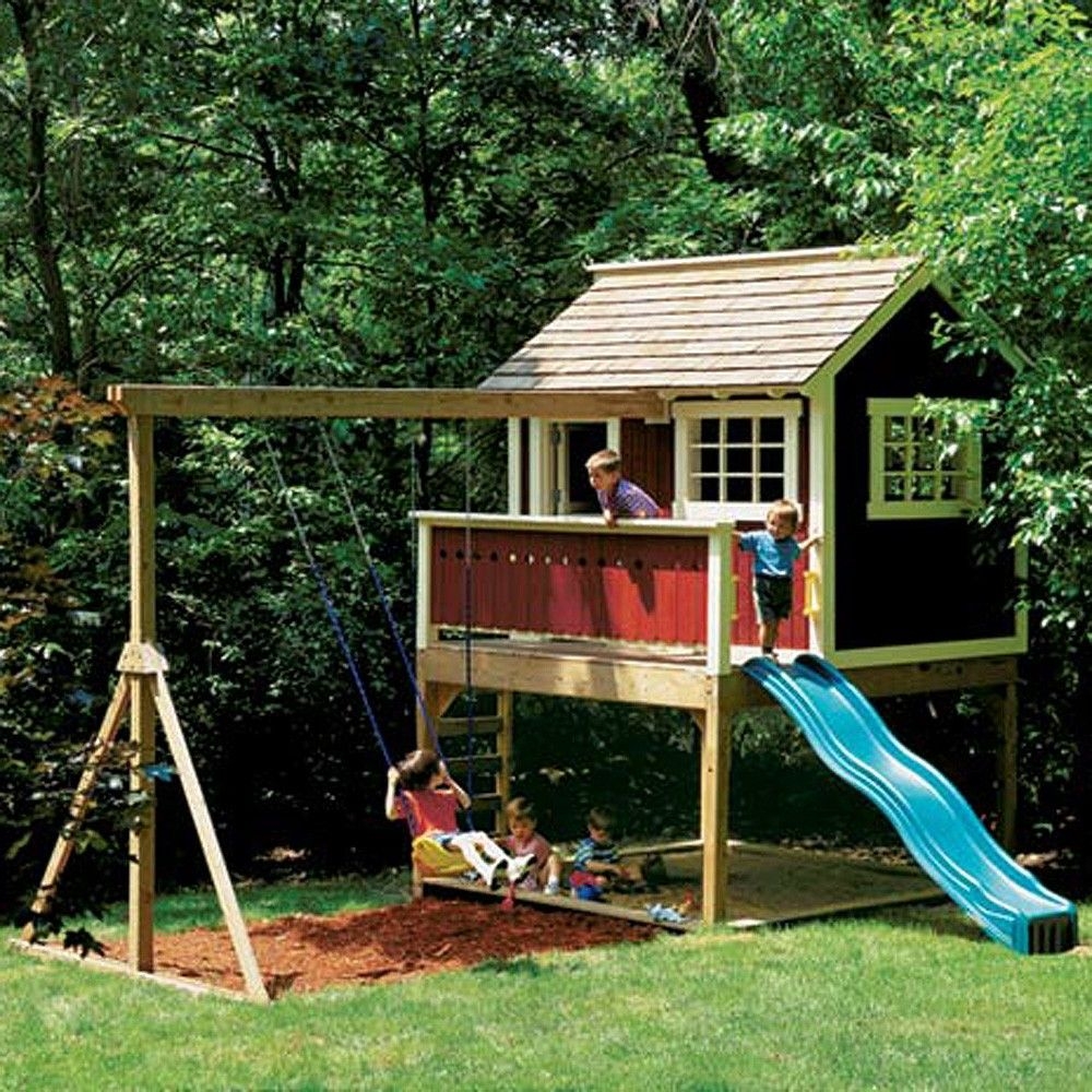 Playhouse with slide