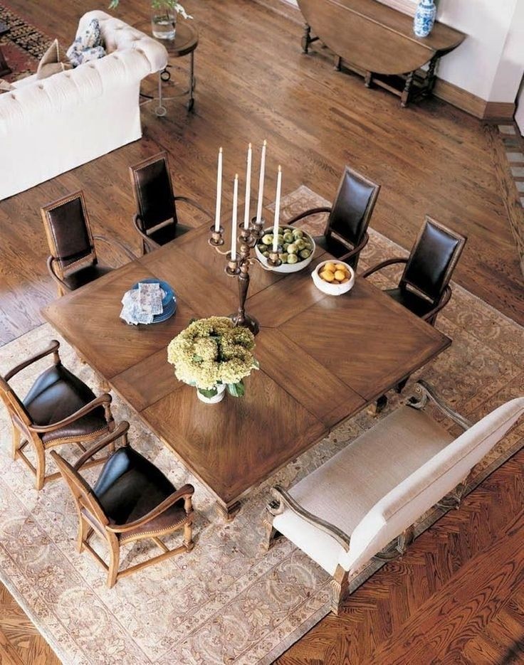 wood square dining table for 8