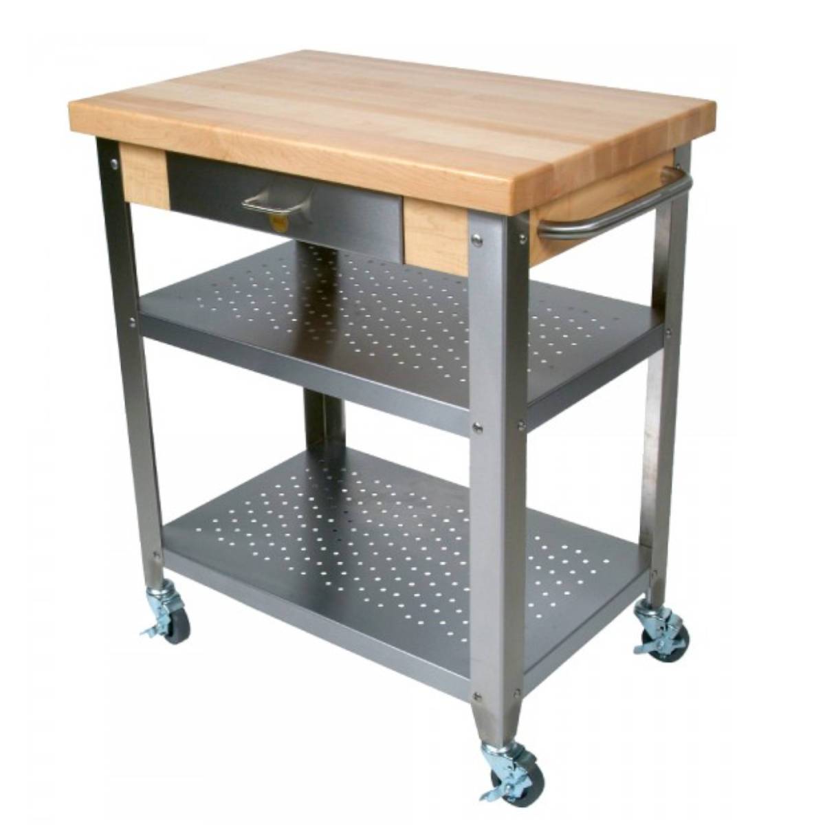 Stainless steel kitchen cart with drawers