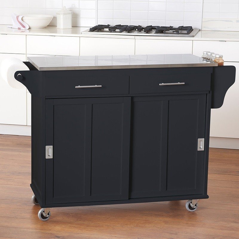 Stainless steel utility cart with drawers
