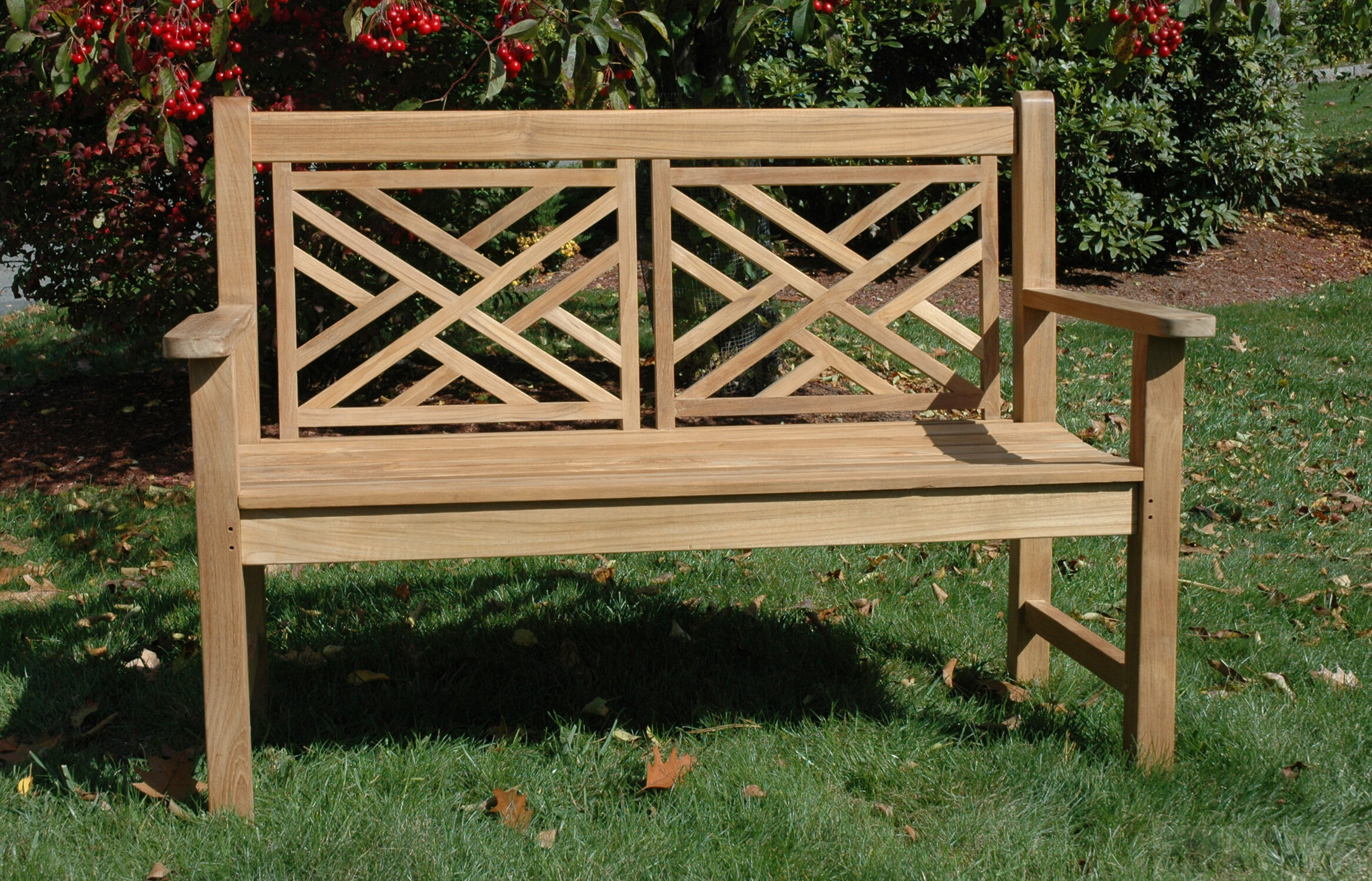 Teak Chippendale Garden Bench