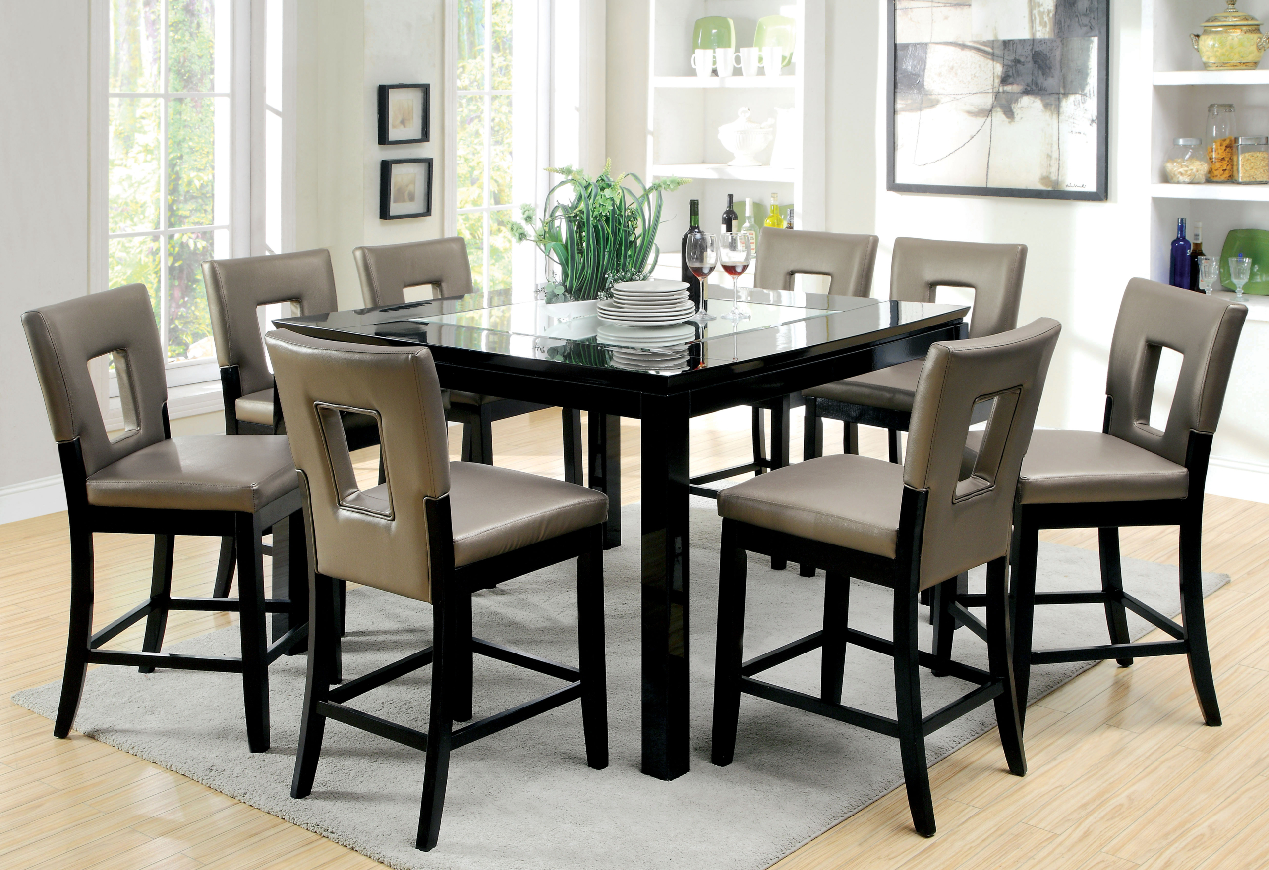 high top dining table with 8 chairs