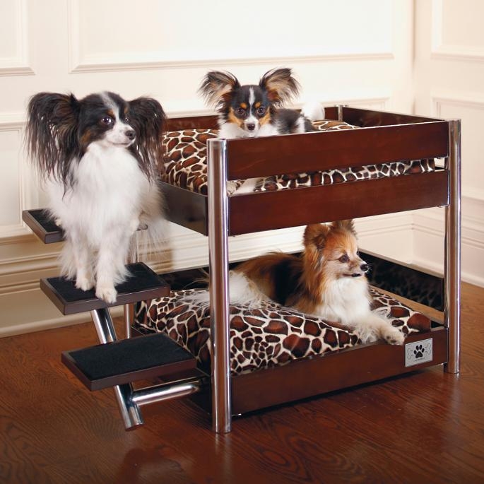 Animal print dog bed