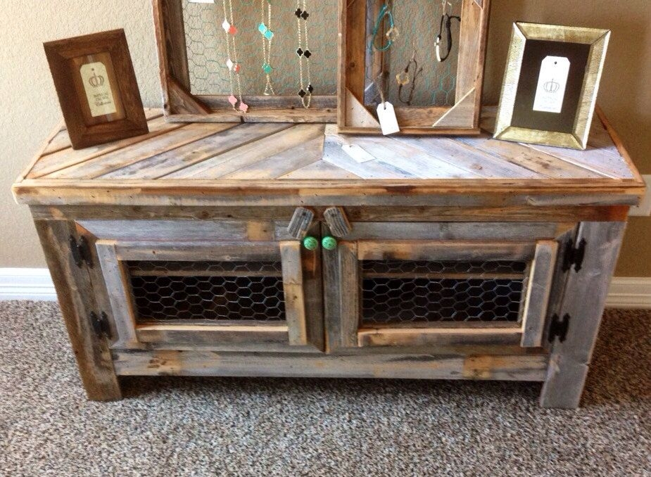 Barn wood style tv stand reclaimed wood