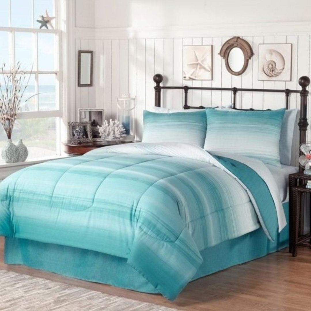 Turquoise /& Coral Tropical Beach Damask Full Queen Quilt /& Shams Bedding Set