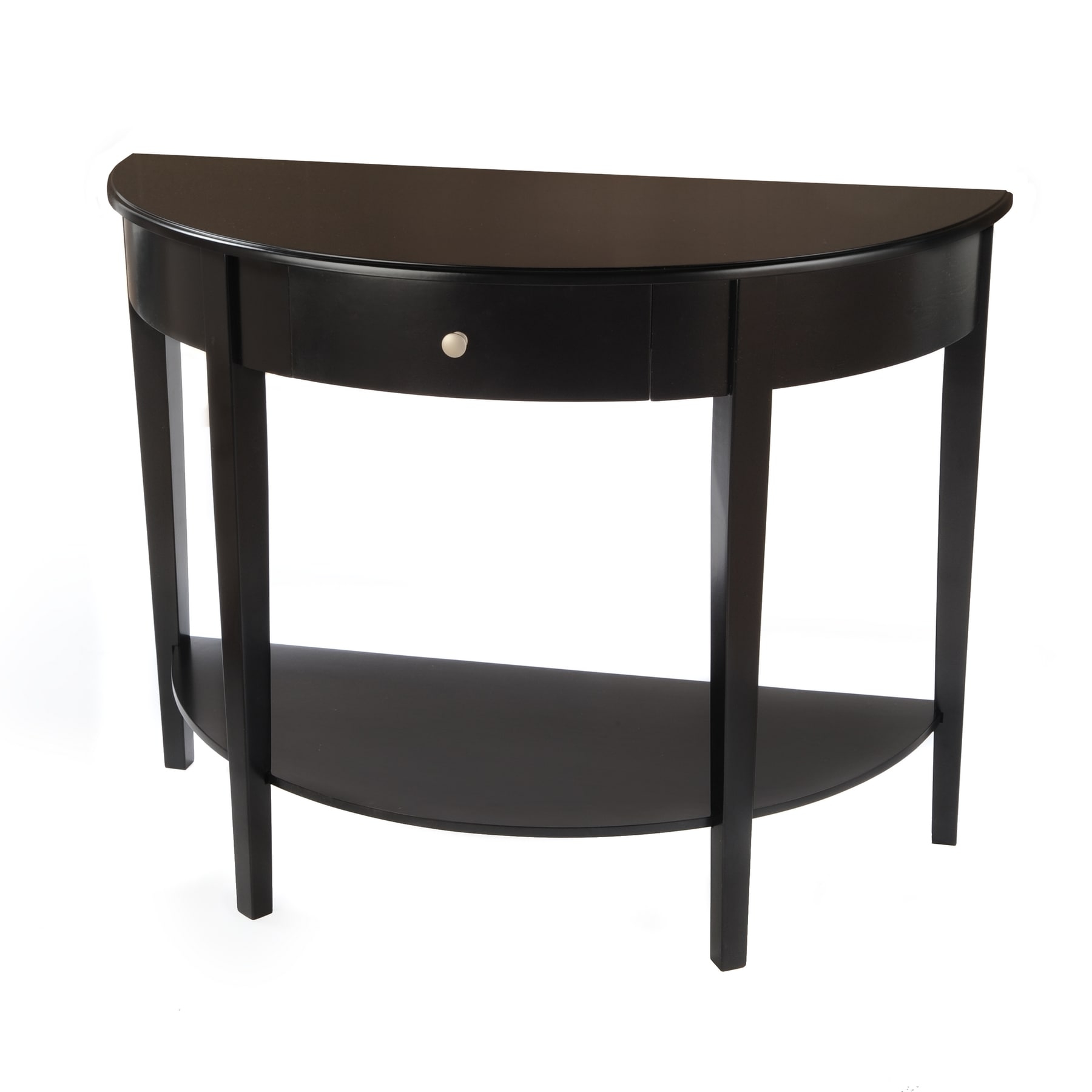 Bianco collection large black half round table