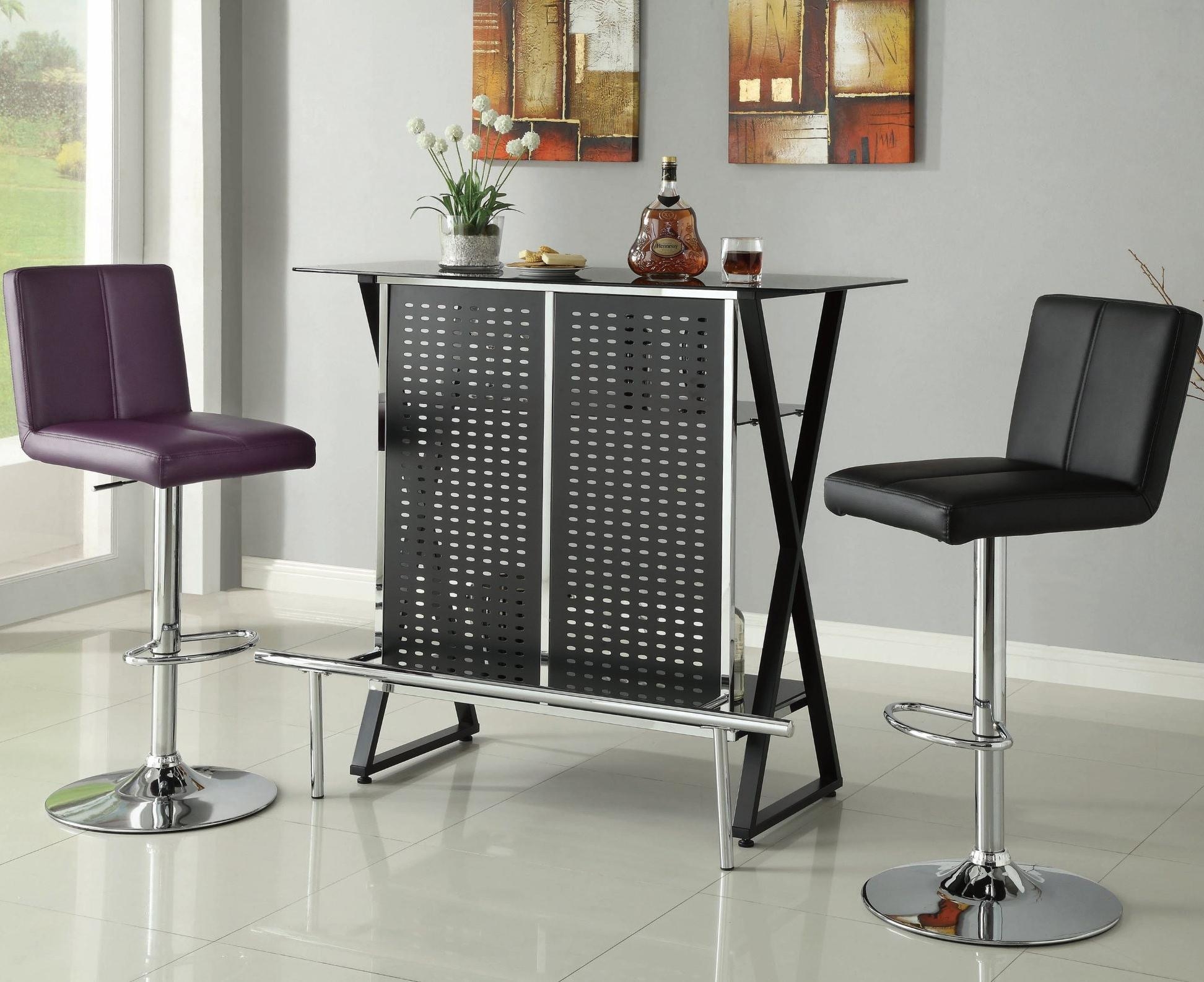 Coaster Home Furnishings 104025 Contemporary Bar Table, Chrome and Black