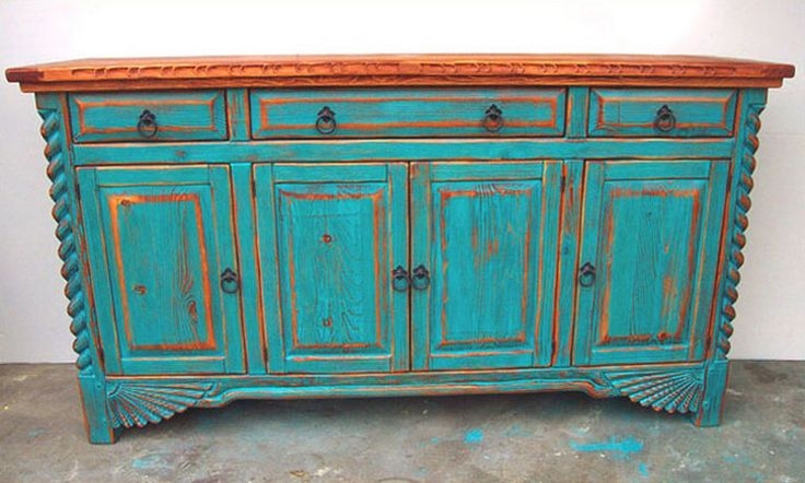 Distressed buffet table 8