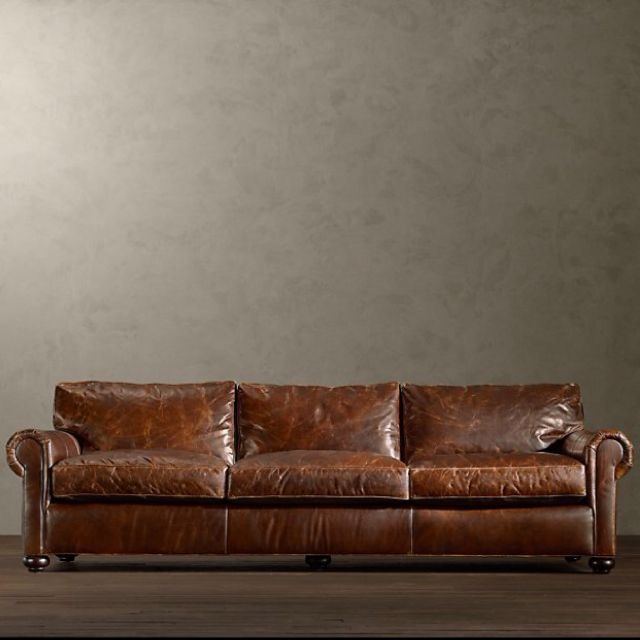 Espresso leather sofa 1