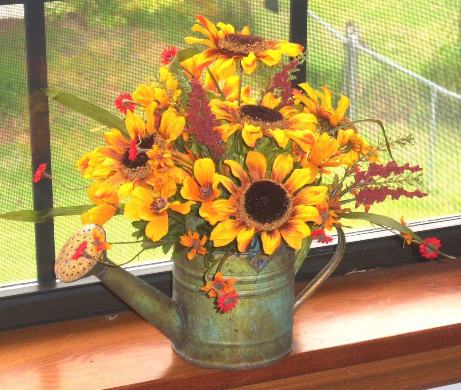Fall Sunflower Silk Floral Arrangement