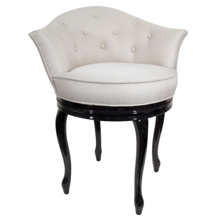 Glamorous 1940s hollywood swivel seat vanity stool